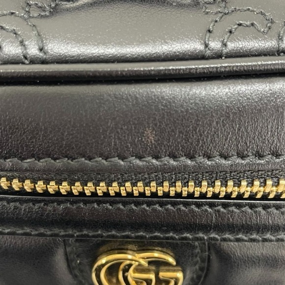 GUCCI GG Matelasse Mini Top Handle Bag Black 723770 2way Chain Shoulder - Picture 14 of 16